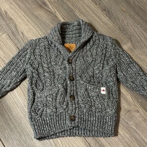 Gray Cable Knit Cardigan